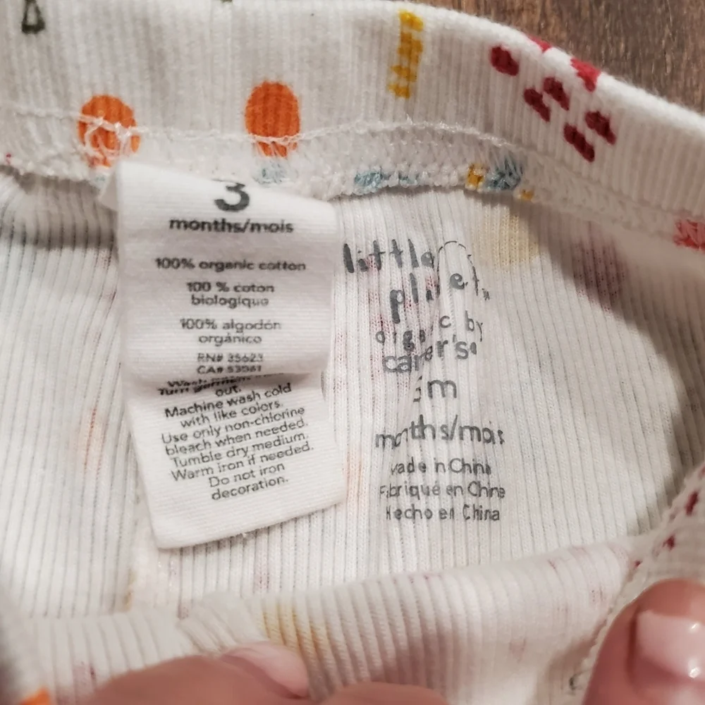 Carter Little Planet Matching Set Top Pants Hat Ribbed Organic Cotton Rainbow 3M